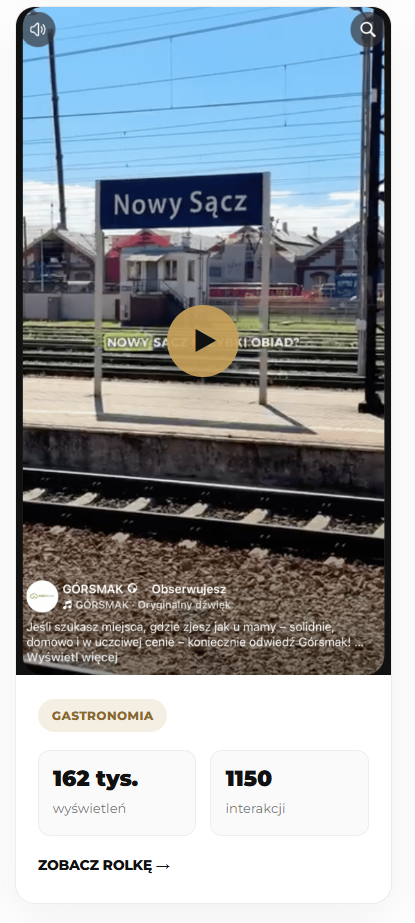 Historyczna realizacja social media dla gastronomii